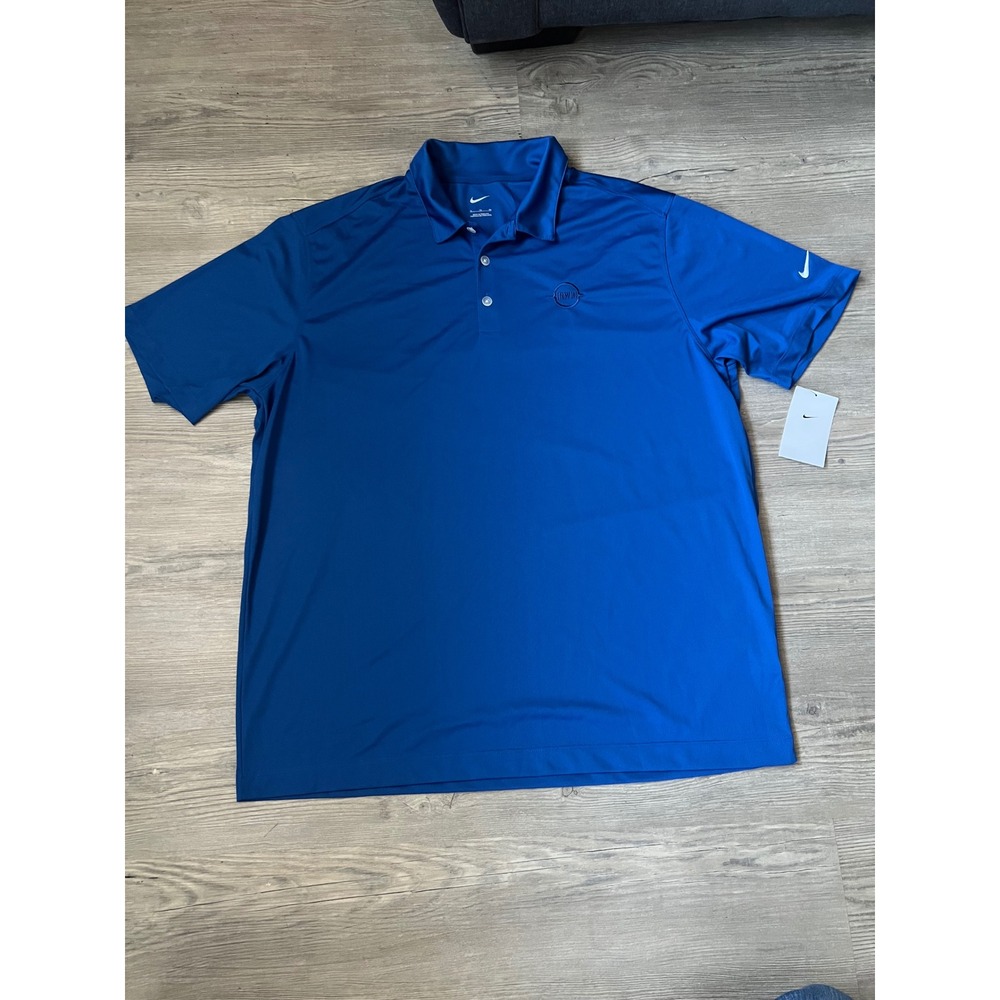 NWT Nike Men's Dri-Fit Short Sleeve Golf Polo Blue Irwin Tools Size XL